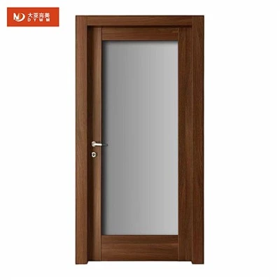 Porta in vetro con struttura in legno per bagno